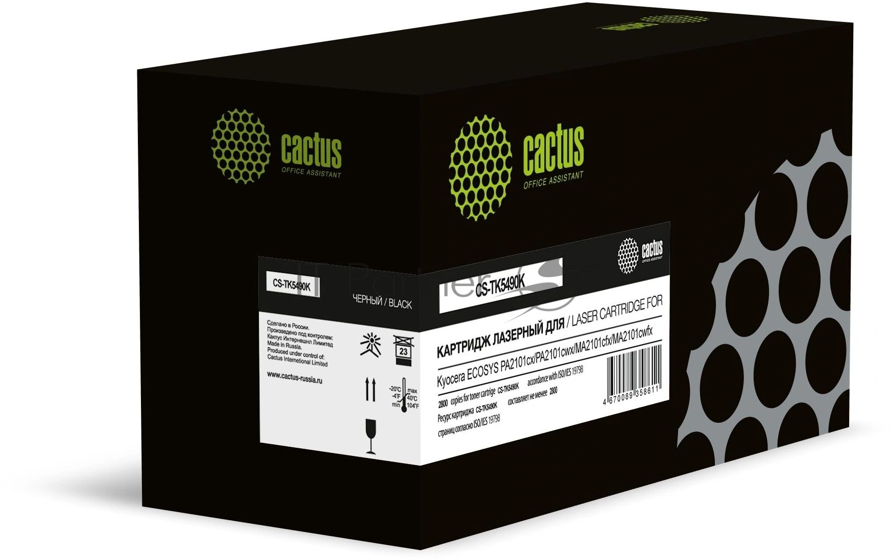 Картридж лазерный Cactus CS-TK5490K черный (2800стр.) для Kyocera ECOSYS PA2101cx/PA2101cwx/MA2101cfx/MA2101cwfx с чипом