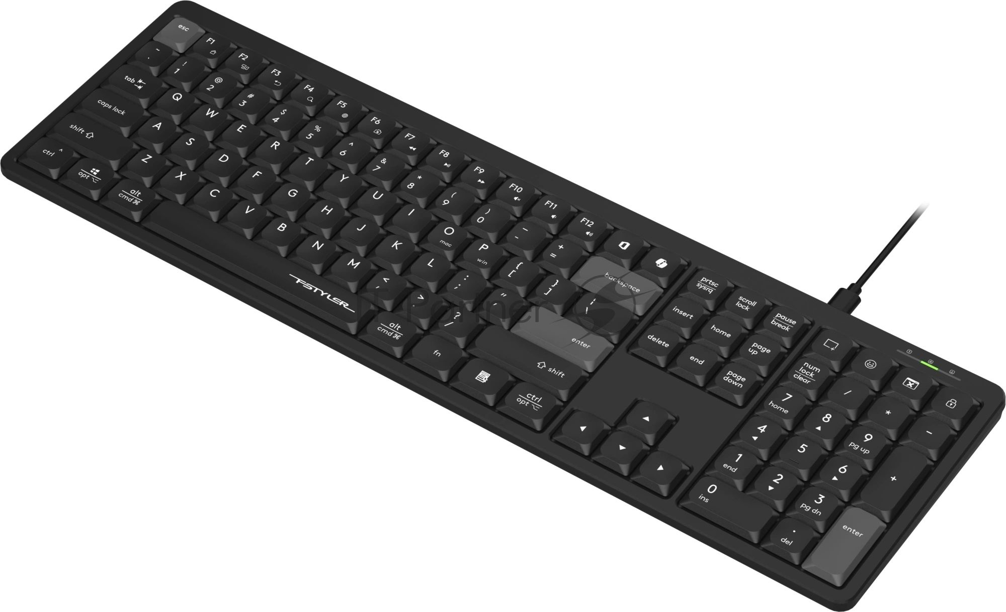 Клавиатура A4Tech FX55 черный USB slim Multimedia кабель 1.5м