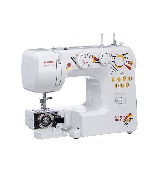 Швейная машина Janome Art Style 4045 белый, электромеханическая, вертикальный качающийся, 15 операций, петля полуавтомат