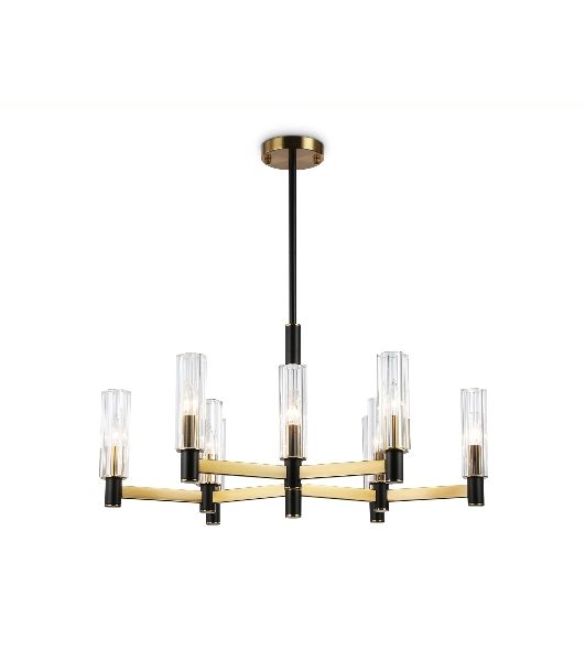 Люстра Ambrella light LH55513/9 BK/BS/CL черный/латунь/прозрачный E14*9 max 40W D760*760
