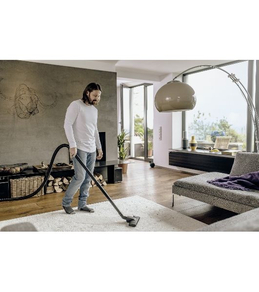 Хозяйственный пылесос Karcher WD 2 Plus V-12/6/18/C желтый, 1000 Вт, уборка сухая/влажная, пылесборник мешок/контейнер, 12 л