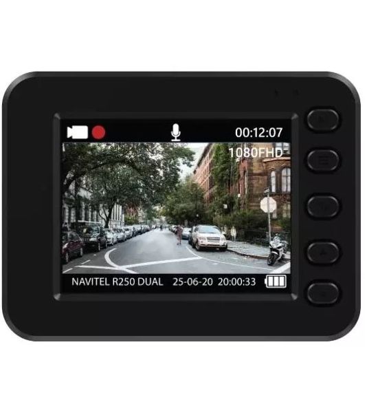 Видеорегистратор Navitel R250 DUAL DVR, 1920x1080, 2", с камерой заднего вида, G-сенсор, датчик движения