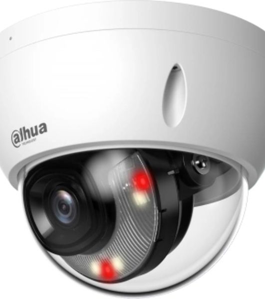 Уличная купольная IP-видеокамера Dahua DH-IPC-HDBW2449EP-S-IL-0280B Smart Dual Light с ИИ 4Мп, 1/2.9” CMOS, объектив 2.8мм, видеоаналитика, ИК до 30м, LED до 30м, IP67, корпус: металл