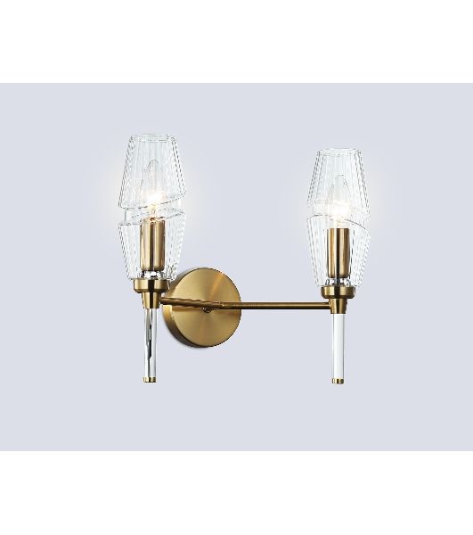 Настенный светильник Ambrella light LH55206/2 BS/CL латунь/прозрачный E14*2 max 40W 330*170*280