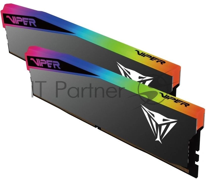 Оперативная память Patriot Viper Elite 5 Ultra RGB, DDR5, 32GB (2x16GB), 6000 MHz, CL28, с радиатором, RGB, чёрный