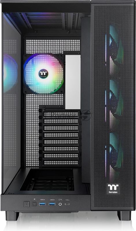 Компьютерный корпус Thermaltake View 380 XL TG ARGB черный без БП E-ATX 2x120мм 2xUSB3.0 audio bott PSU