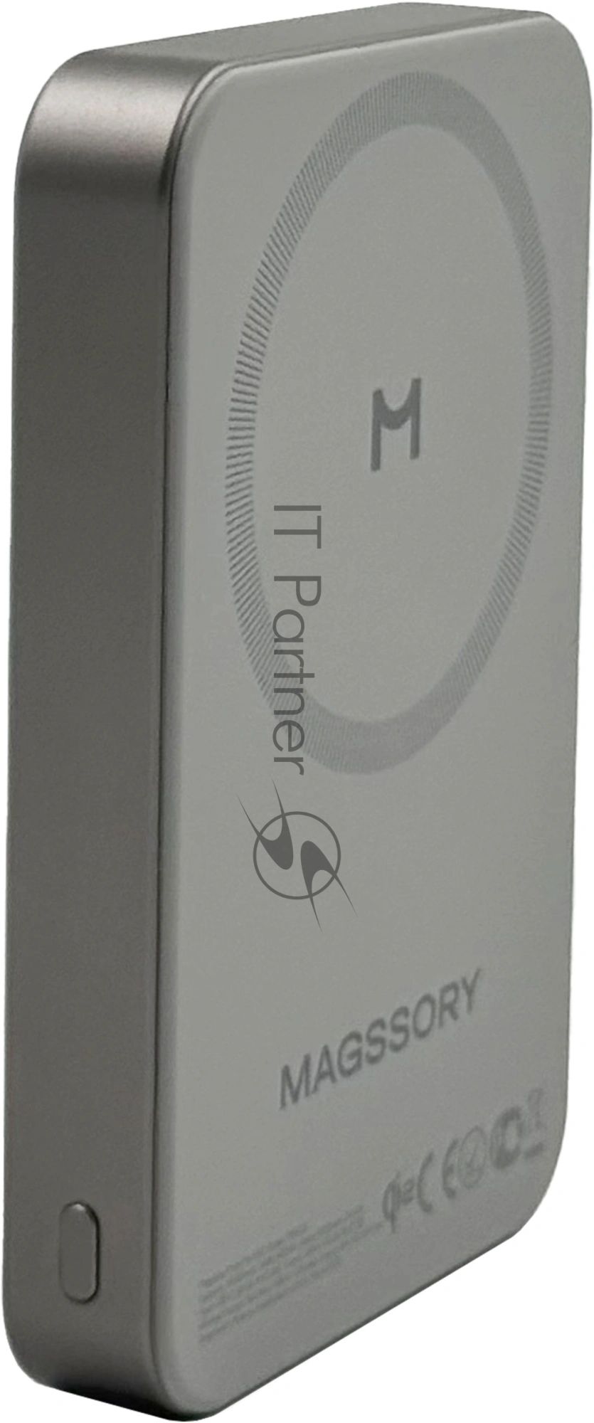 Мобильный аккумулятор Magssory PBN022 10000mAh QC4.0/PD3.0 15W 3A USB-C беспров.зар. титановый