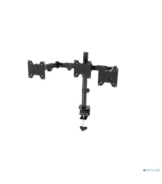 Настольное крепление Wize WDM3-26 для трех мониторов 14"-26", VESA 75x75, 100x100, черный