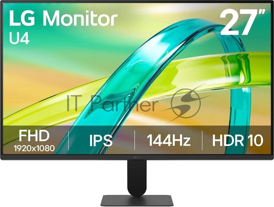 Монитор 27" LG 27U411B-B IPS 1920x1080, 144 Гц, 5 мс, 16:9, 250 кд/м², HDMI, VGA, FreeSync, HDR10, Flicker Free, Low Blue Light, черный