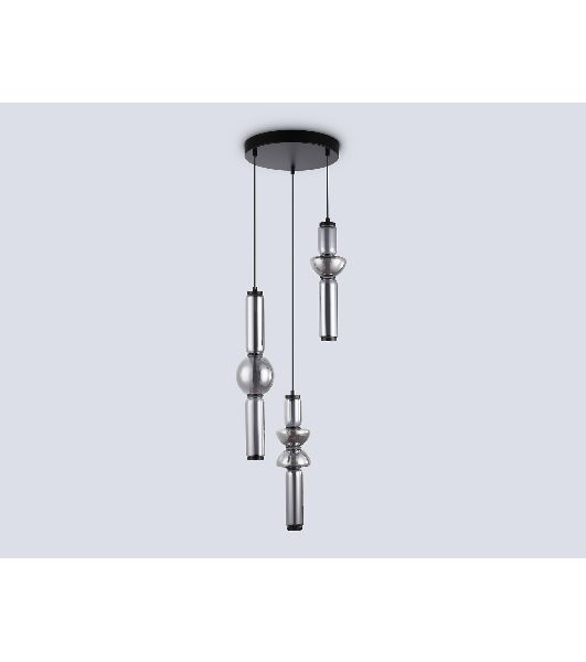 Подвесной светодиодный светильник Ambrella light LH11026/3 BK/SM черный/дымчатый 40W 3000K D380*1720