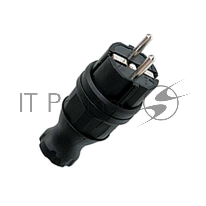 Вилка прямая EKF RPS-011-16-230-44 каучуковая 230В, 2P+PE, 16A, IP44 EKF PROxima