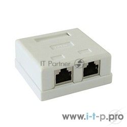 Монтажное оборудование Розетка Gembird NAS214 RJ-45 кат.STP 5e внешняя экранированная 2 порта, 110&Krone