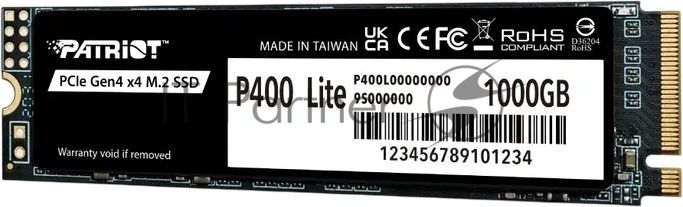 Накопитель SSD Patriot P400 Lite 1Tb M.2 2280 NVMe PCle 4.0 x4 R3500/W2700 TbW 560Tb 3D NAND with HS