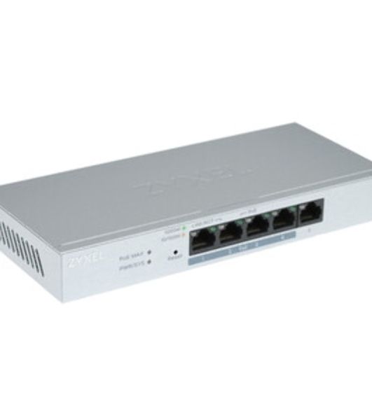 Коммутатор ZYXEL Web-managed Gigabit PoE Switch Zyxel GS1200-5HPv3, 5xRJ-45: 1G (4xPoE+), 68W PoE budget, desktop, fanless