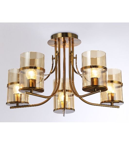 Светильник Ambrella light TR3222/5 GD/TI золото/янтарь E27*5 max 40W D540*300