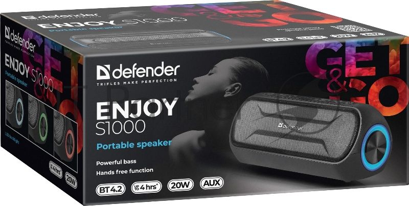 Акустическая система Defender Enjoy 1.0 S1000 черный 20 Вт