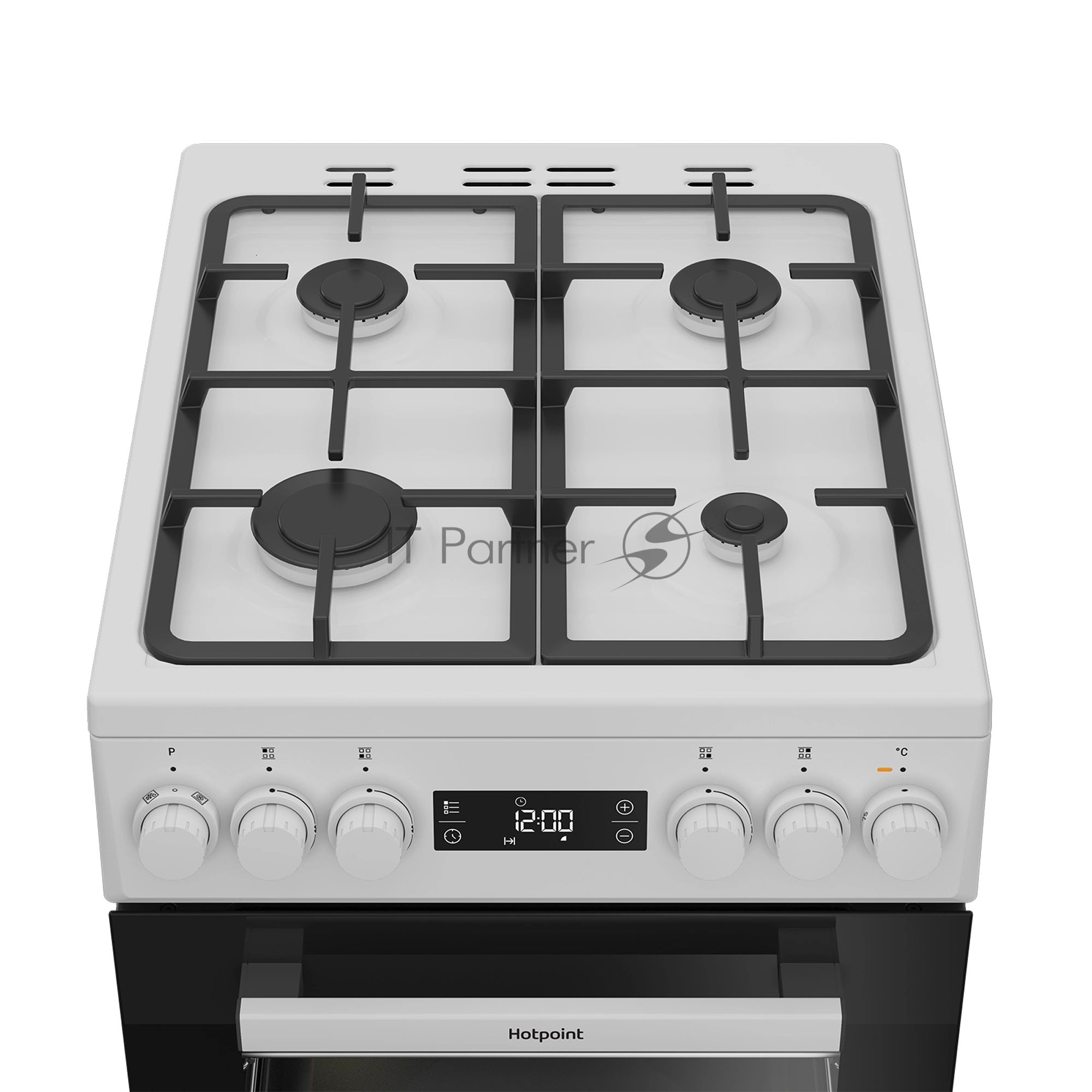 Плита комбинированная Hotpoint HSG5F2HB белый, конфорок 4 шт, духовка 60 л, 50 см x 85 см x 60 см