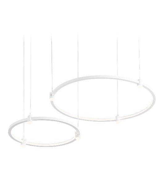 Подвесной светодиодный светильник Ambrella light FL5521/2+6 WH белый 45W 3000K/4200K/6400K D600/400*1300 (без ПДУ)