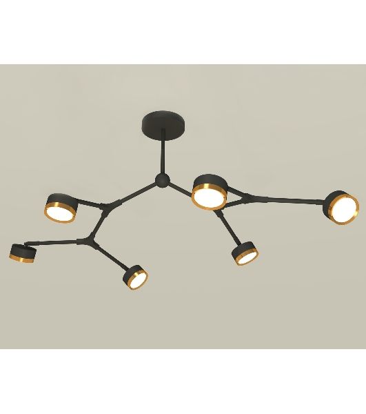 Светильник Ambrella light XB9056152/6 SBK/PYG черный песок/золото желтое полированное GX53 (C9056, N8124)