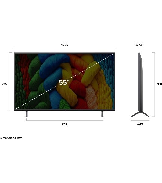 Телевизор LG 55" 55NANO80A6B черный/синяя сажа DLED 4K UHD 60Hz Smart TV WebOS 2GB/8GB