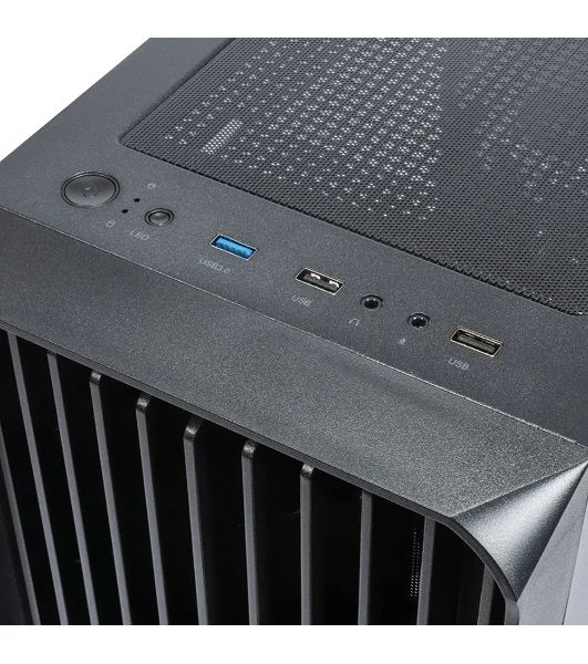Компьютерный корпус Minitower mATX Eurocase 00-01003411 M205 4ARGb черный без БП закаленное стекло USB 3.0