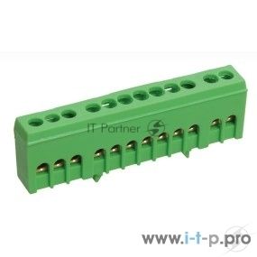 Шина IEK YNN10-69-10KD-K06 PE "земля" в корп изол на DIN-рейку ШНИ-6х9-10-К-З IEK