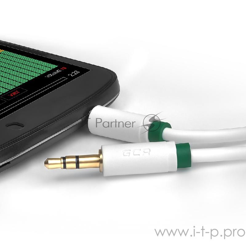 Кабель Greenconnect аудио 3.0m jack 3,5mm/jack 3,5mm белый, зеленая окантовка, ультрагибкий, 28 AWG, M/M, Premium GCR-AVC1662-3.0m, экран, стерео Кабель Greenconnect аудио 3.0m jack 3,5mm/jack 3,5mm белый, зеленая окантовка, ультрагибкий, 28 AWG, M/M, Pre