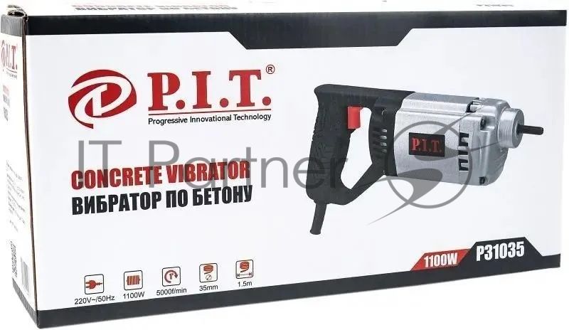Вибратор электрический ручной для бетона P.I.T. P31035 1100 Вт, 1.5 л.с, 1300 виб/мин, длина вала 1.5 м