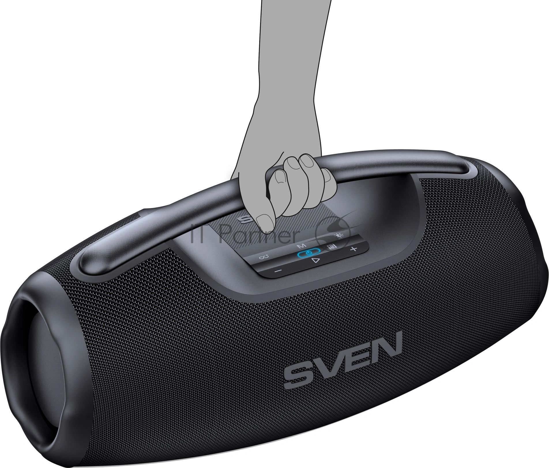 Портативная акустическая система SVEN PS-990, черный, 2.0, 2x90 Вт (RMS), IPx7, TWS, Bluetooth, USB, аккумулятор