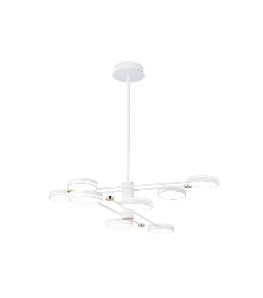 Подвесной светодиодный светильник Ambrella light FL51642/8 WH/GD белый/золото 3000K/4200K/6400K 67W D1000*850 (Без ПДУ)