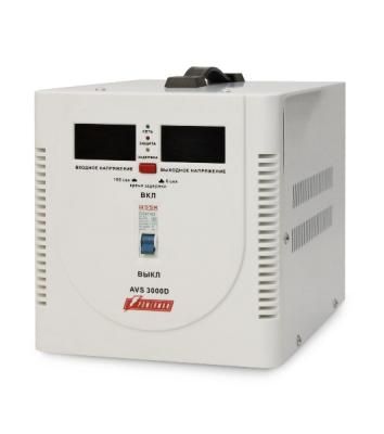 Стабилизатор напряжения Powerman AVS 3000D белый (3000ВА, 16А, КПД 98%,циф. индикация вх./вых. напряж.)