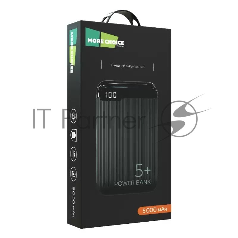 Портативный аккумулятор More choice (4620202550491) PB19-05 2USB 2.1A - 5000mAh черный