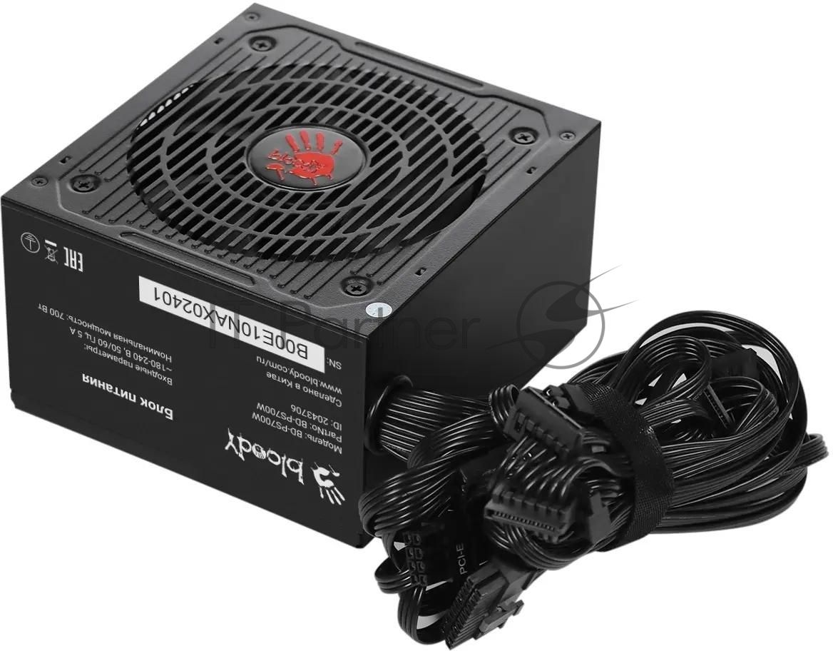 Блок питания Bloody BD-PS700W, 700Вт, 80 PLUS WHITE, 120мм, черный