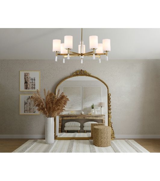 Люстра Ambrella light LH56263/7 BS/FR латунь/белый матовый E27/7 max 60W D750*590
