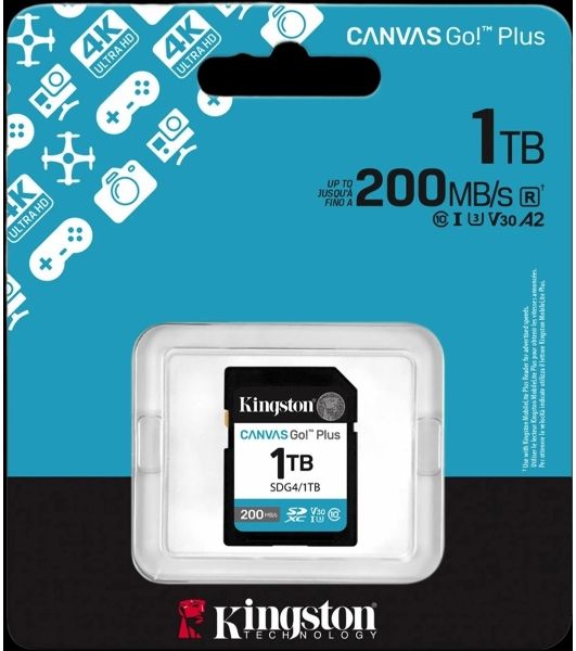 Флеш карта SDXC 1Tb Kingston SDG4/1Tb Canvas Go! Plus w/o adapter