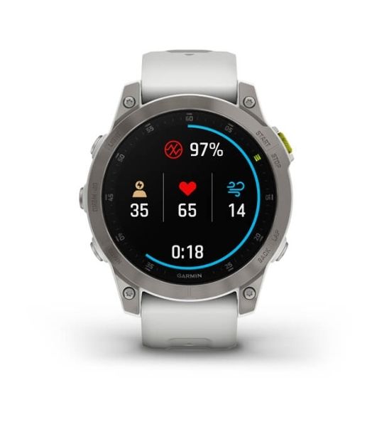 Умные часы Garmin Epix (Gen 2) Sapphire, 1.3" AMOLED, Wi-Fi, Bluetooth, ANT+, GPS, IPX8, титановый белый
