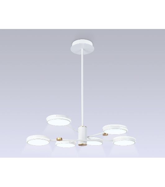 Подвесной светодиодный светильник Ambrella light FL51635/6 WH/GD белый/золото 3000K/4200K/6400K 50W D800*780 (Без ПДУ)
