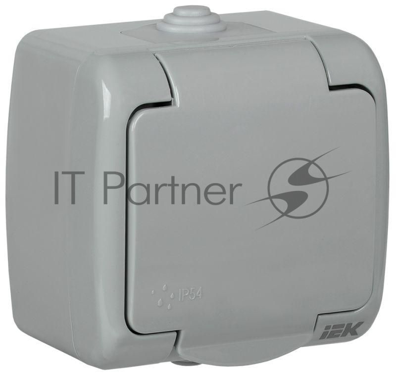 Розетка IEK ERA12-K03-16-54 РСш12-2-А 1-ая с з/к откр. уст. 16А IP54 AQUATIC
