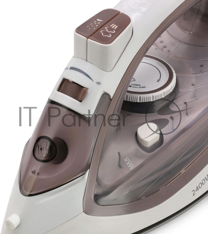 Утюг Maxwell MW-3047, 2400 Вт, белый/коричневый