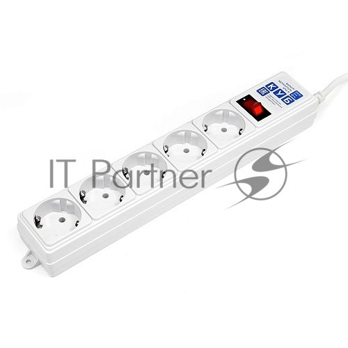 Фильтр-удлинитель Power Cube B 1,9 м 5 розеток (белый) 10А/2,2кВт