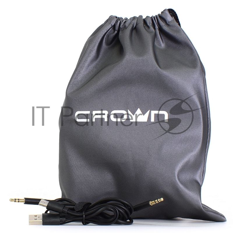 Беспроводные/проводные наушники Crown CMBH-5050 серебристый, накладные, Bluetooth + проводной, складная конструкция, до 10 ч