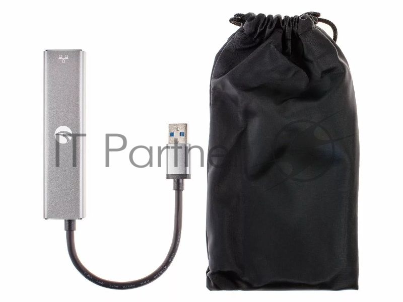 Переходник VCOM USB 3.0 -->RJ-45 1000Mbps+3 USB3.0, Aluminum Shell, 0.2м DH312A