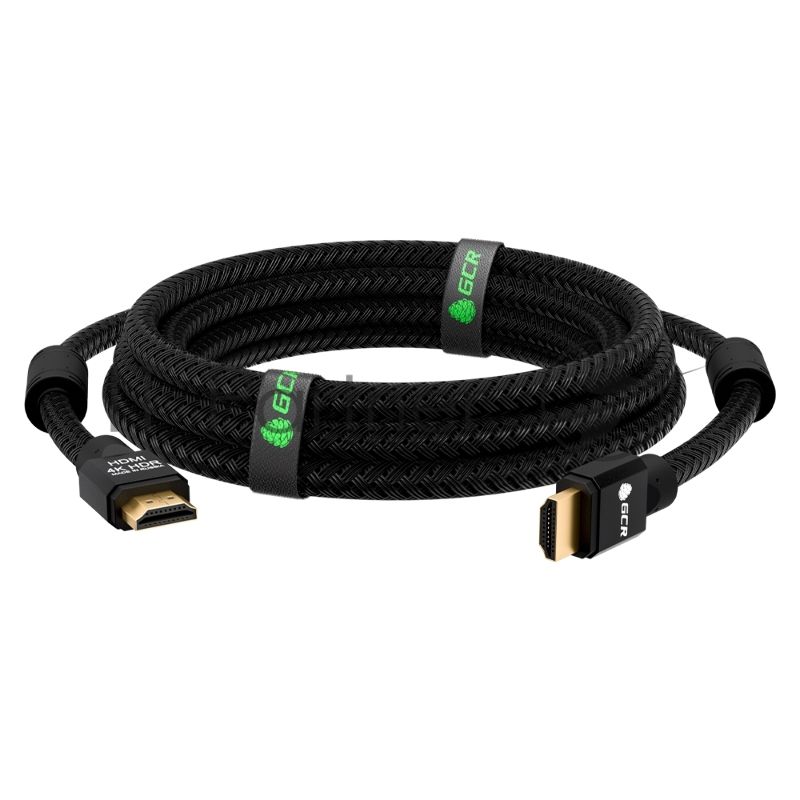 Кабель GCR 10.0m HDMI версия 2.0, HDR 4:2:0, Ultra HD, 4K 60 fps 60Hz/5K*30Hz, 3D, AUDIO, 18.0 Гбит/с, 28/28 AWG, OD7.8мм, тройной экран, черный нейлон, AL корпус черный, фер.кольца, GCR-53191 GCR Кабель 10.0m HDMI версия 2.0, HDR 4:2:0, Ultra HD, 4K 60 f