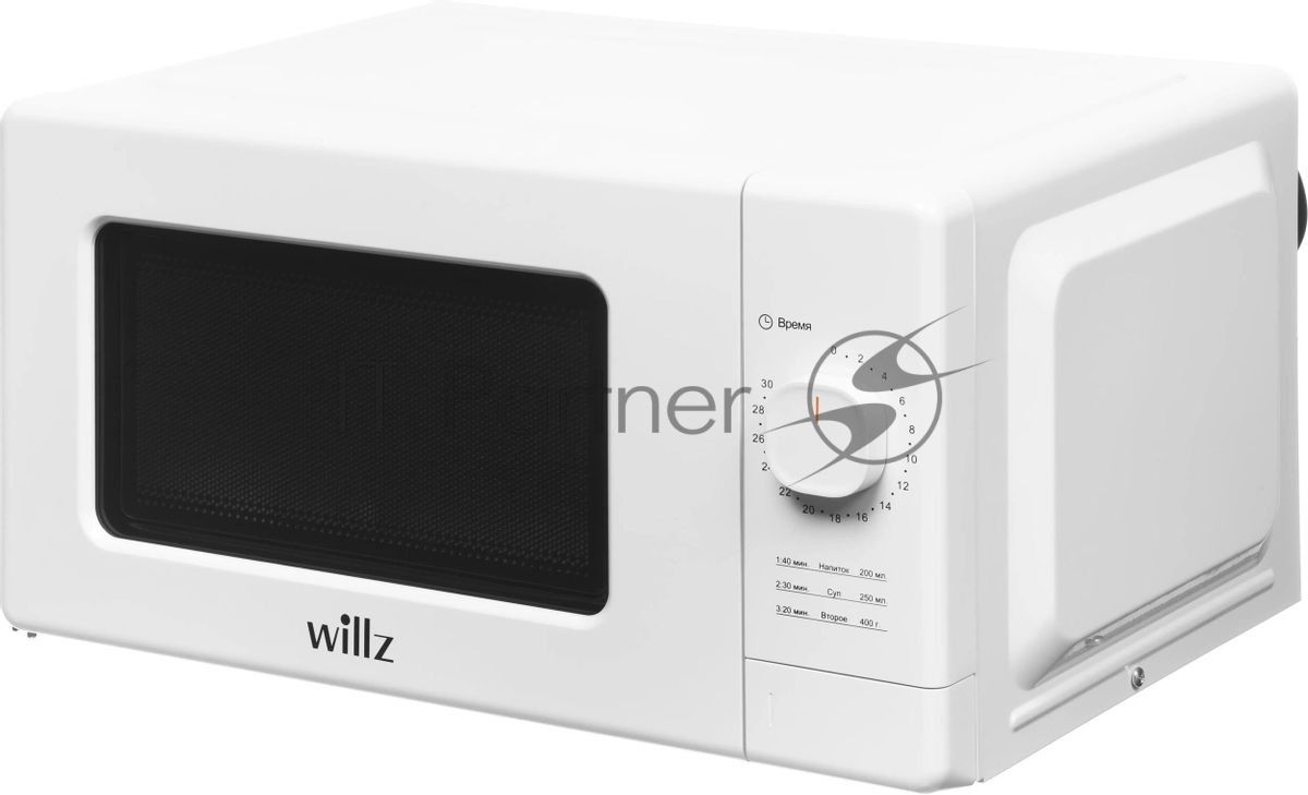 Микроволновая печь WILLZ MOS-2008MW белый, 20 л, 700 Вт, переключатели - поворотный механизм