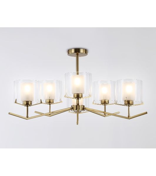 Люстра Ambrella light LH57008/6 BS/FR латунь/белый матовый E14/6 max 40W D850*420