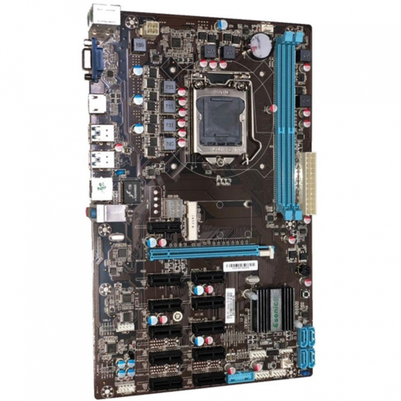 Материнская плата для майнинга Esonic B250-BTC-Gladiator, LGA 1151, Intel B250, 2xDDR4, 4xSATA, 1xPCIe 3.0 x16, 11xPCIe x1, 1xHDMI, 1xVGA, 1x 1Gb LAN, 4xUSB-A 3.2 Gen 1, 3x3.5 мм, 5.1, ATX