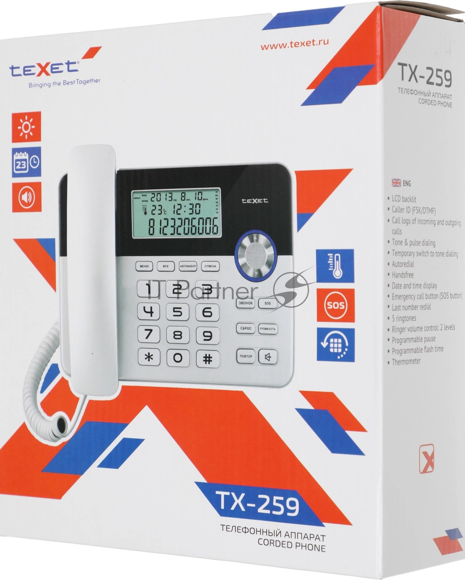Телефон teXet ТХ-259 черный-серебристый