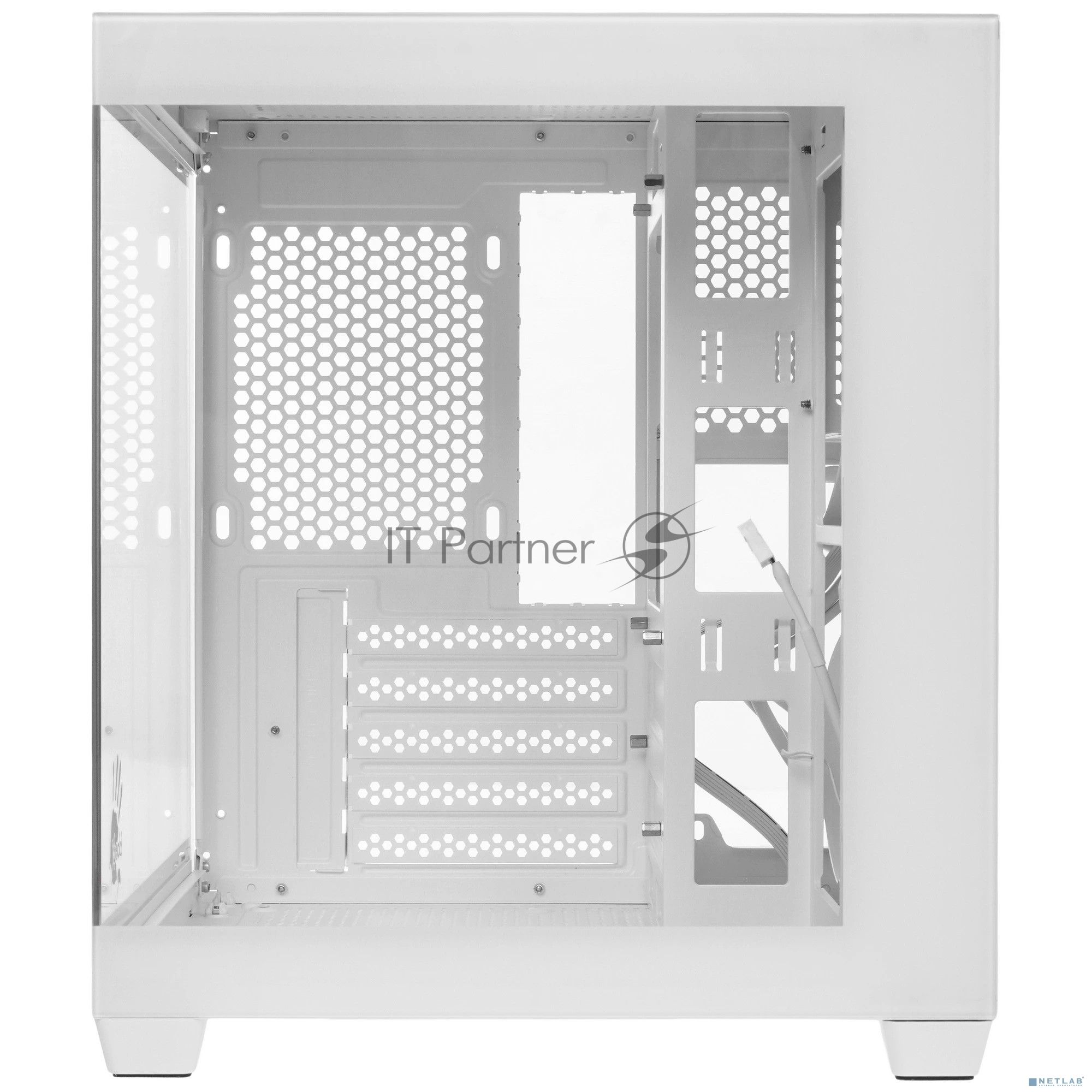 Компьютерный корпус Bloody CC-121 белый без БП mATX 7x120мм 1xUSB2.0 1xUSB3.0 audio
