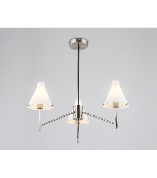 Люстра Ambrella light LH57121/3 SN/FR никель/белый матовый E14/3 max 40W D650*590