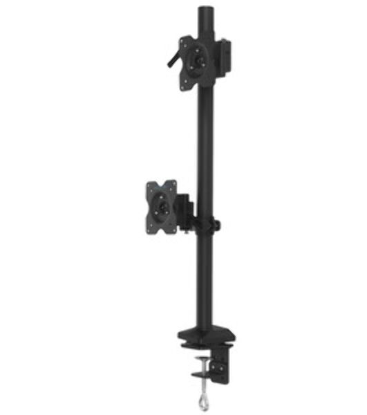 Настольное наклонно-поворотное крепление Kromax OFFICE-5, для 2-х LCD мониторов 13"-32", 5 ст. свободы, 3D вращение, VESA 75/100, max 2х6 кг GREY